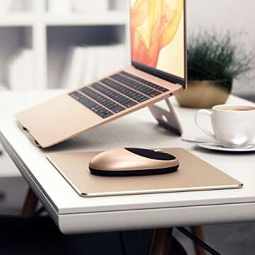 Satechi Mouse for MacBook Pro – M1 Wireless Mouse with Rechargeable Type C Port – Bluetooth Mouse for MacBook Pro, MacBook Air, Mac Pro, iMac, Mac Mini, iPad, iPad Pro, iPad Air & More - Gold