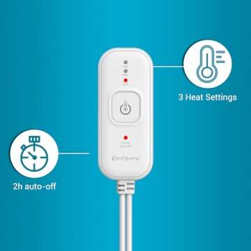 Comfytemp Weighted Heating Pad for Back & Cramps, 2.2lb Electric Neck Shoulder Heat Pad for Pain Relief, FSA HSA Eligible, Valentines Day Gifts for Her Him Wife Husband, 2H Auto-Off, 12x24, Washable