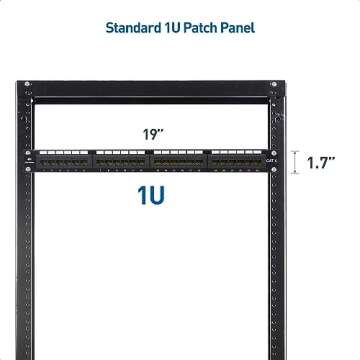 Cable Matters UL Listed Rackmount or Wall Mount 1U 24 Port Network Patch Panel with Support Bar (19-inch Cat6 Patch Panel / RJ45 Patch Panel) for Gigabit Network, 110 or Krone Impact Tools Compatible