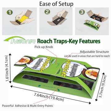 Roach Trap (20Pack) -Cockroach Traps Indoor with Bait,Roach Motel -Child hild & Pet Friendly