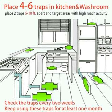 Roach Trap (20Pack) -Cockroach Traps Indoor with Bait,Roach Motel -Child hild & Pet Friendly