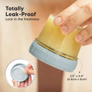 KeaBabies 12pk 4oz Glass Baby Food Containers - Leak-Proof, Microwavable Small Baby Glass Jars with ...