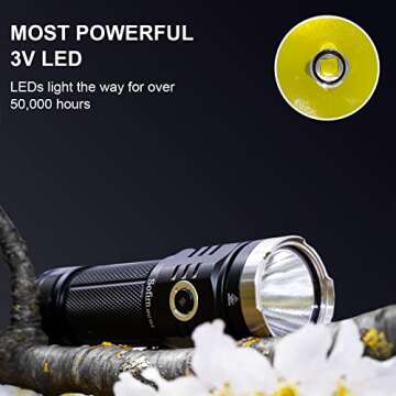 sofirn SP33 V3 Super Bright Flashlight 3500 High Lumens, USB C Rechargeable Flashlight with Powerful LED, for Camping Hiking Walking