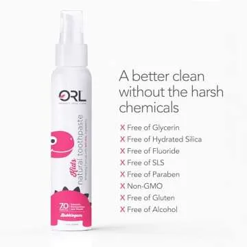 ORL Organic Bubblegum Toothpaste for Kids - Safe & Fun