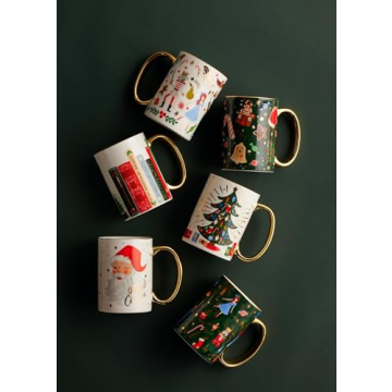 RIFLE PAPER CO. Holiday Porcelain Mug for Coffee Lovers