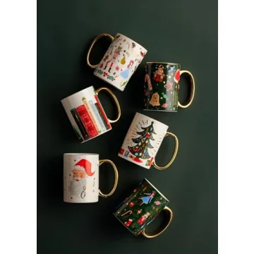 RIFLE PAPER CO. Holiday Porcelain Mug for Coffee Lovers