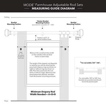 MODE Farmhouse Curtain Rod Set: Durable Adjustable Design