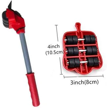 Easy Furniture Lifter Mover Tool Set Duty Furniture Roller Move with 4 Sliders Adjustable Height Furniture Slider Up to 300KG Suitable for Sofas, Appliance Roller Refrigerators