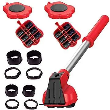Easy Furniture Lifter Mover Tool Set Duty Furniture Roller Move with 4 Sliders Adjustable Height Furniture Slider Up to 300KG Suitable for Sofas, Appliance Roller Refrigerators