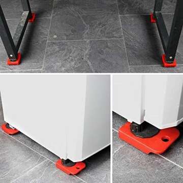 Easy Furniture Lifter Mover Tool Set Duty Furniture Roller Move with 4 Sliders Adjustable Height Furniture Slider Up to 300KG Suitable for Sofas, Appliance Roller Refrigerators