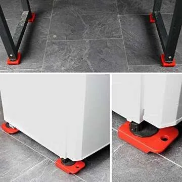 Easy Furniture Lifter Mover Tool Set Duty Furniture Roller Move with 4 Sliders Adjustable Height Furniture Slider Up to 300KG Suitable for Sofas, Appliance Roller Refrigerators