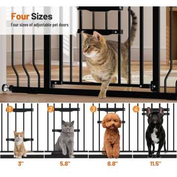 Adjustable Extra Tall Baby Gate with Cat Door - Safety First!