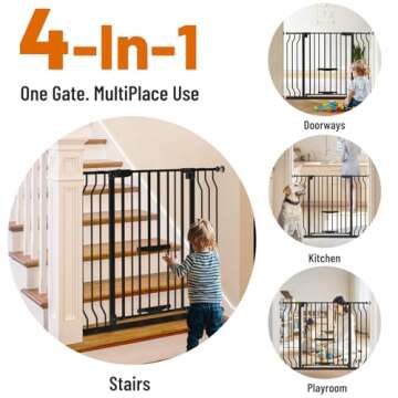 Extra Tall Baby Gate with Cat Door for Ultimate Safety