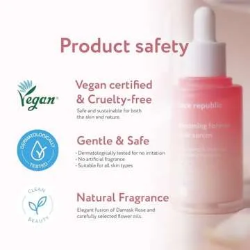 Face Republic Blooming Forever Rosé Serum 45ml 1.52 fl oz | Damask Rose, Bakuchiol | Revitalizing & Rejuvenating | Wrinkle Care | Firm and Elastic Skin | Vegan Korean Skincare