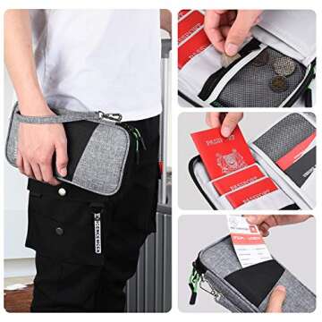 RFID Travel Passport Holder for Family, Large Waterproof Passport Wallet for Men Women,Travel Docume...