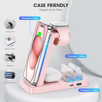 GAUOLN Wireless Charger - 5-in-1 Fast Charging Dock