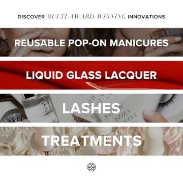 Static Nails Reusable Pop-On Manicure Set - Caviar | Black Coffin False Nails | Medium Press On Nails | Salon Quality Non-Damaging Acrylic Nails | Fake Nail Kit with Glue | Fake Nail Tips