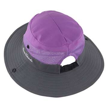 Muryobao Toddler Child Kids Girls Summer Sun Hat Wide Brim UV Protection Hats Floppy Bucket Cap for Beach Fishing Gardening Purple