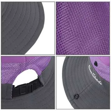 Muryobao Toddler Child Kids Girls Summer Sun Hat Wide Brim UV Protection Hats Floppy Bucket Cap for Beach Fishing Gardening Purple