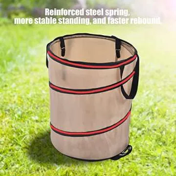 Collapsible Lawn and Leaf Bag, 10 Gallon Pop-Up Trash/Recycle Bin Leaf Waste Bag, Can Garden Waste Bag up Bucket Reusable Yard Leaf Bag Holder Hardshell Bottom with Drain Holes