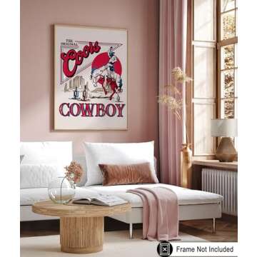 Poster Master Vintage Advertising Poster - Retro Western Print - Cowboy, Funky Wild West, Rodeo, Beer, Trendy, Aesthetic - 8x10 UNFRAMED Wall Art - Gift for Friend - Wall Decor for Kitchen, Bar, Pub