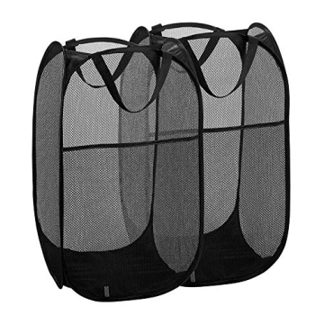 Buenod 2-Pack Mesh Pop-Up Laundry Hampers - Collapsible & Portable