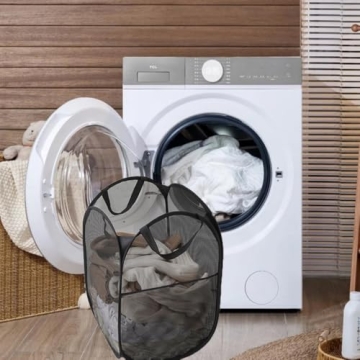 Buenod 2-Pack Mesh Pop-Up Laundry Hampers Collapsible Portable