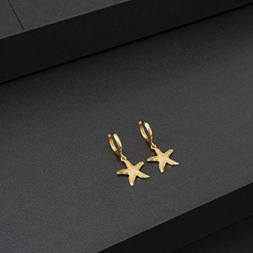 SANNYRA Starfish Earrings - 14K Gold Plated Beach Jewelry