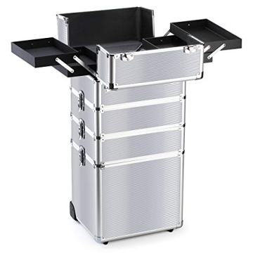 OUDMAY 4-in-1 Makeup Rolling Train Case for Professionals