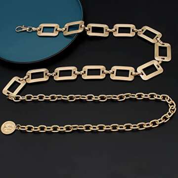 HIQUACC Women's Adjustable Metal Waist Chain Jewelry