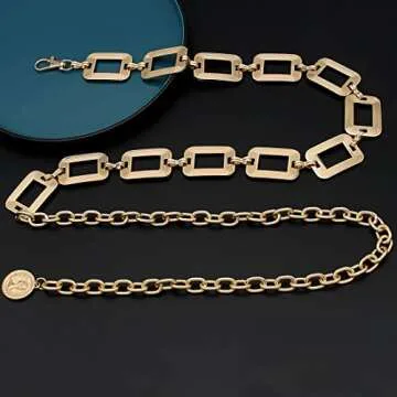 HIQUACC Women's Adjustable Metal Waist Chain Jewelry