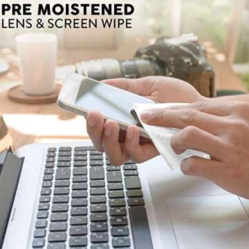 Care Check Lens Wipes - 150 Pre-Moistened Tech & Lens Cleaning Wipes for Cameras, Laptops, Cell Phon...