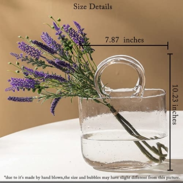 Hewego Clear Glass Purse Vase for Elegant Decor