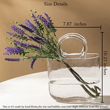 Hewego Clear Glass Purse Vase for Elegant Decor
