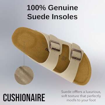 CUSHIONAIRE Men's Lane Cork Sandal with Buckle Straps
