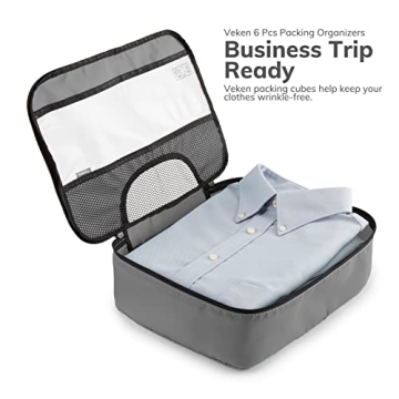 Veken 6 Set Packing Cubes for Organized Travel Essentials