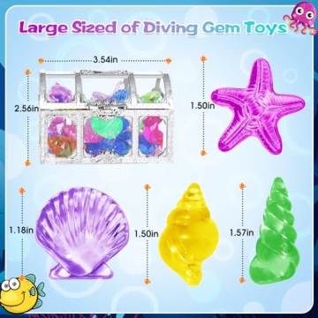 Duchong 36 Pcs Dive Gems Pool Toys for Kids Summer Fun