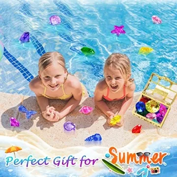 Duchong 36 Pcs Dive Gems Pool Toys for Kids Summer Fun
