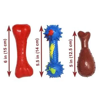 Jalousie Chew Toy Natural Rubber chew Toy for Interactive Play Toy Ball Rope Rubber Value Set for Small to Medium Breed Dog mutt Puppy