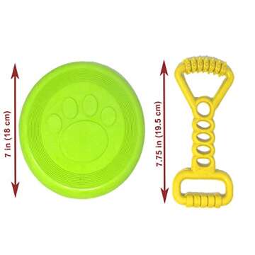 Jalousie Chew Toy Natural Rubber chew Toy for Interactive Play Toy Ball Rope Rubber Value Set for Small to Medium Breed Dog mutt Puppy