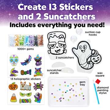 Creativity for Kids Big Gem Diamond Painting Kit - Halloween Stickers and Suncatchers - Halloween DI...