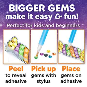 Creativity for Kids Big Gem Diamond Painting Kit - Halloween Stickers and Suncatchers - Halloween DIY Crafts for Kids, Halloween Activities and Gifts for Kids Ages 6-8+