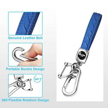 QBUC for Toyota Key Fob Cover with Keychain Suitable for Highlander RAV4 Camry Avalon C-HR Corolla GT86 Premium TPU Key Fob Case (Style 1-Blue)