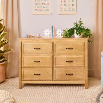 DaVinci Charlie 6-Drawer Double Dresser in Honey, GREENGUARD Gold Certified