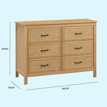 DaVinci Charlie 6-Drawer Double Dresser in Honey, GREENGUARD Gold Certified