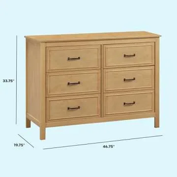 DaVinci Charlie 6-Drawer Double Dresser in Honey, GREENGUARD Gold Certified