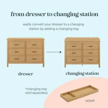 DaVinci Charlie 6-Drawer Double Dresser in Honey, GREENGUARD Gold Certified