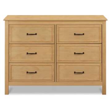DaVinci Charlie 6-Drawer Double Dresser in Honey, GREENGUARD Gold Certified