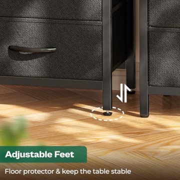 Huuger Nightstand with Charging Station for Modern Bedrooms