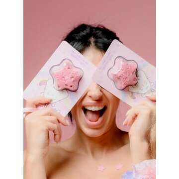 Strawberry Bath Soap 0.35oz(10g) Star Shape Pink Paper Soaps Fun Strawberry Scented Melting Soap Pet...